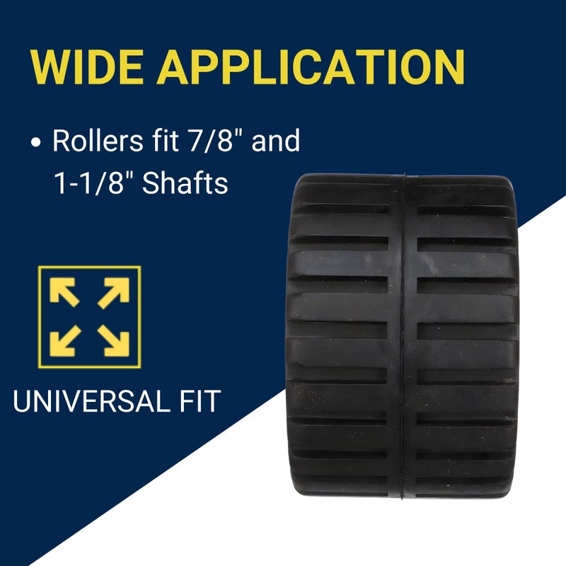 Tie Down Engineering Hull Sav'r 5 inch PVC Ribbed Wobble Roller Kit | 7/8 inch and 1-1/8 inch Shafts | Boat Trailer Parts & Accessories | Boat Trailer Roller Kit - Image 3